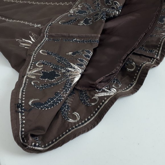 Lucy Paris Brown Embroidered Circle Skirt - Picture 9 of 12